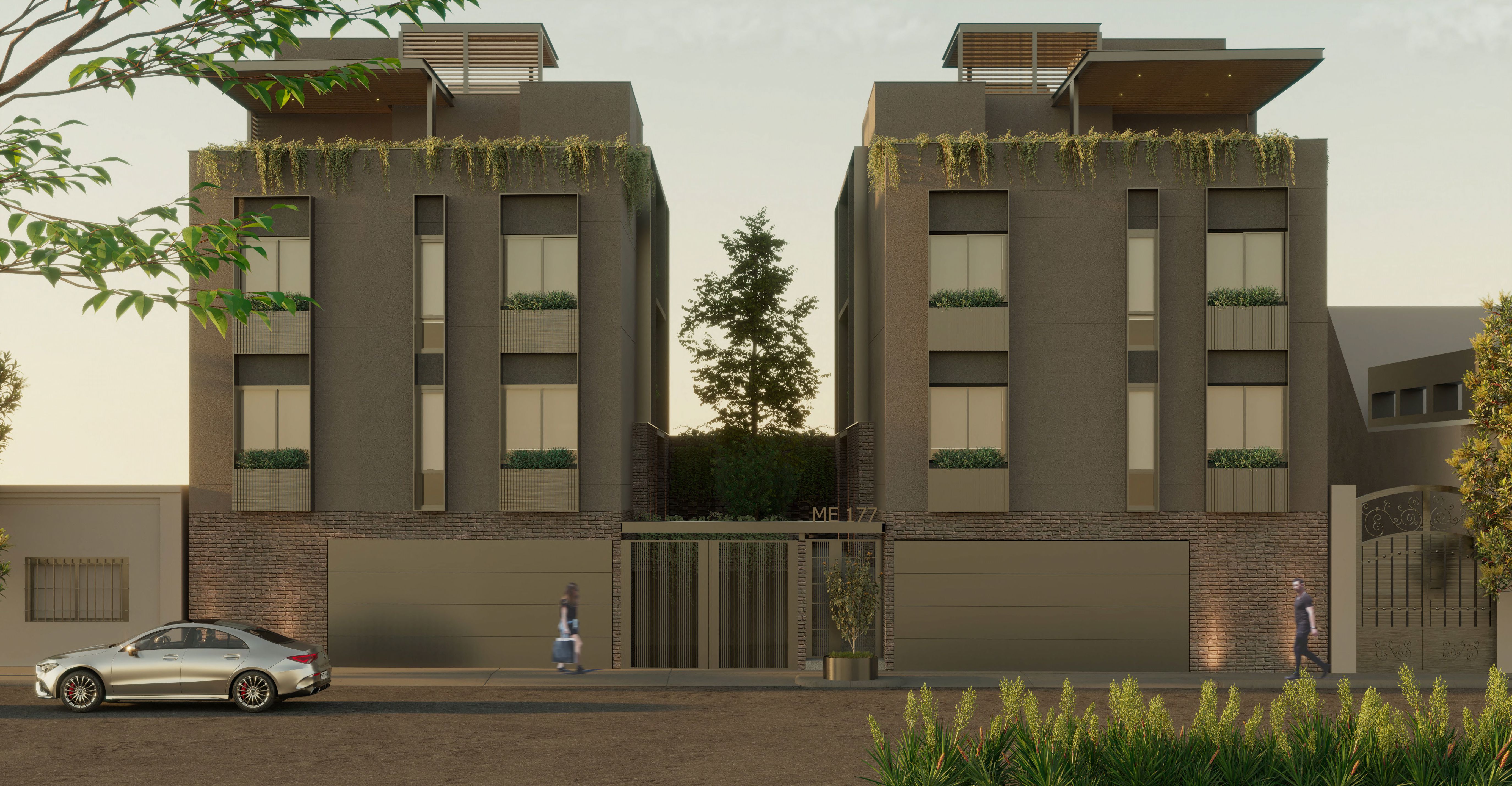 Render de la fachada del desarrollo Mar Egeo